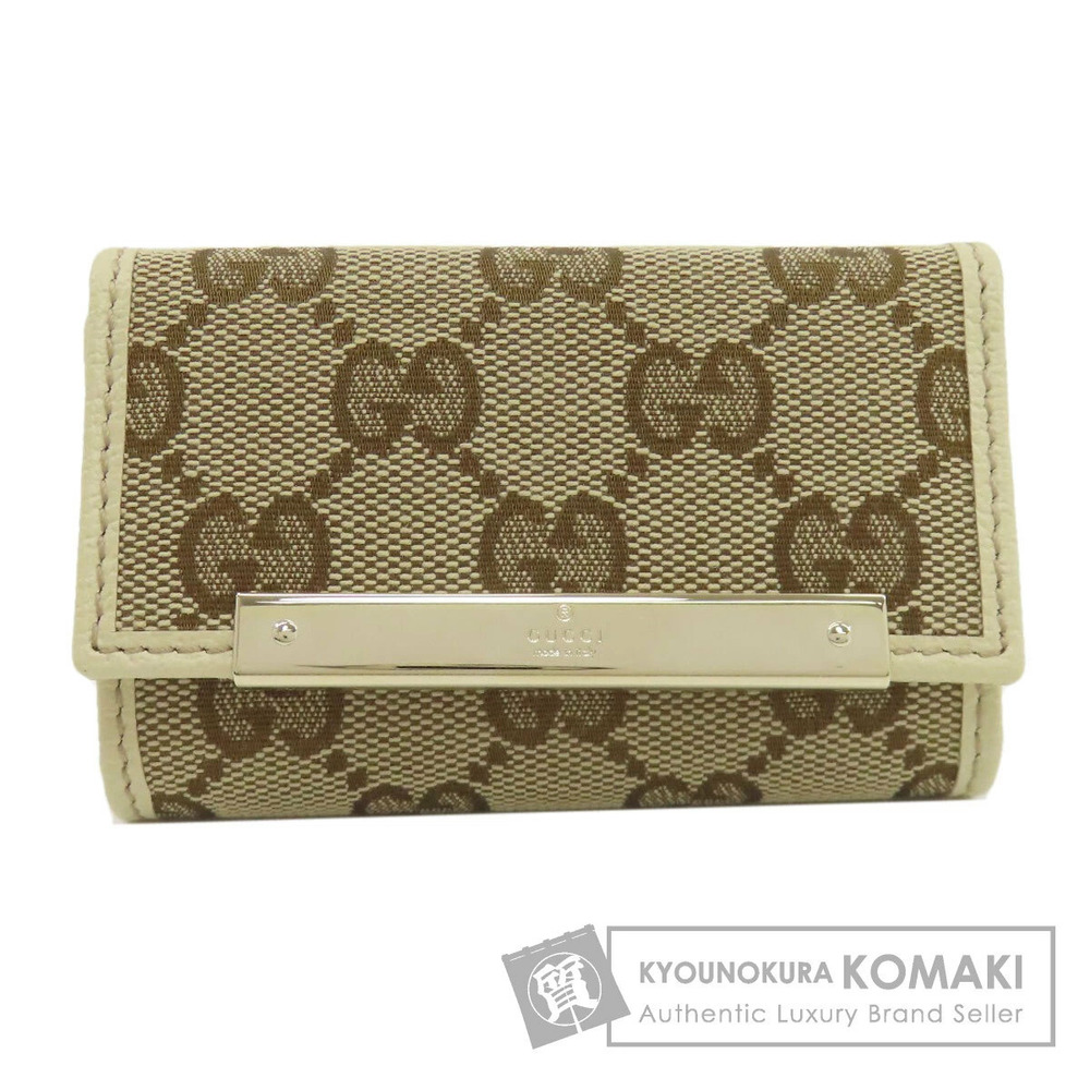 Gucci GG Canvas Key Case Wallet Leather